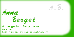 anna bergel business card